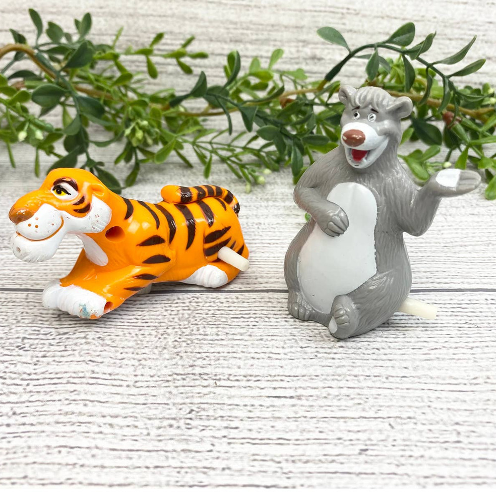Vintage DISNEY Jungle Book kids meal happy meal wind up toys set. Tiger Bear
